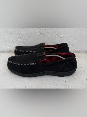 Levi Strauss Signature Sz 11 12 Black Faux Suede Mocassin Men's Slippers Slip on